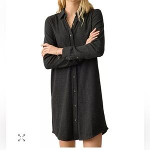 Faherty Legend Heather Grey Shirtdress Size Small